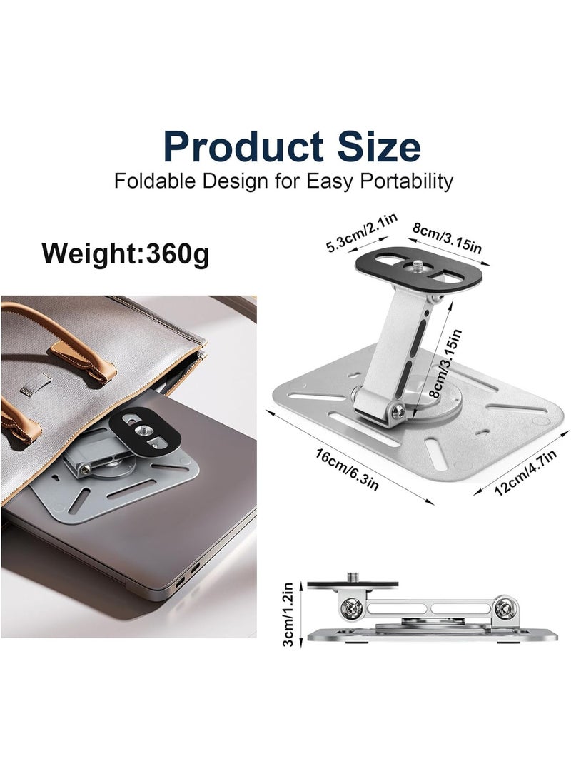 DUNISO Projector Stand,360° Rotation Foldable Metal Projectors Bracket,Projector Mount,Camera Bracket Mini Projector Bracket,with 1/4-Inch Thread,Durable and Sturdy, with Strong Load-Bearing Capacity,for Family and Personal Use - Image 2